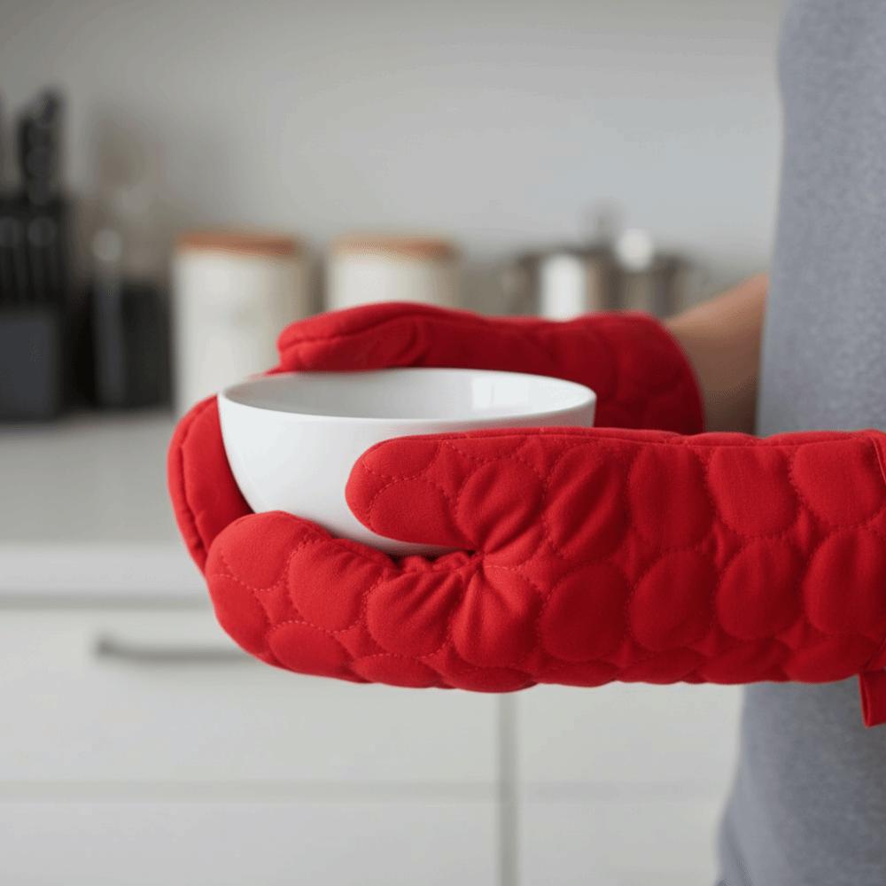 4 sztuki/zestaw Pogrubiony Zestaw Rękawic Kuchennych na Piekarnik w Kształcie Serca Antypoślizgowe Rękawice Izolowane Rękawice do Kuchenki Mikrofalowej Naczynie
