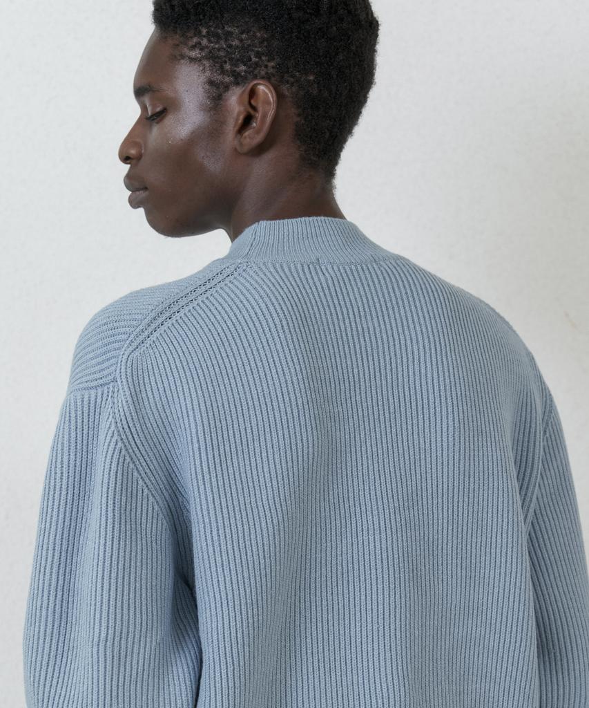 TRIP LE SENS Basic Mock Neck Over Knit (Man)_Blue