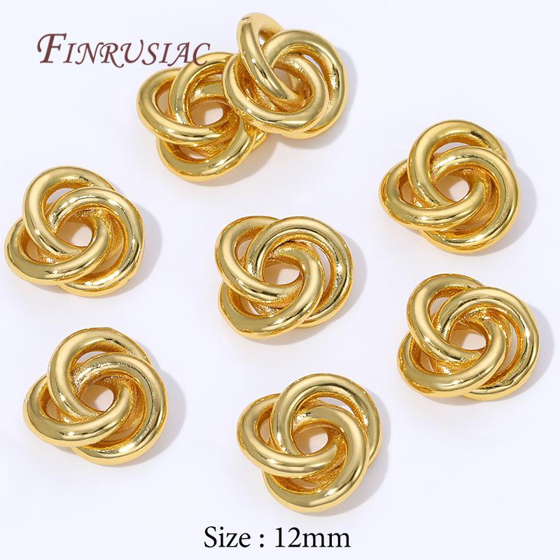 4/8Pcs 18K Gold Plated Decorative Beads,Spacer Beads For Jewelry Making,Metal Separator Bead For Bracelets DIY Accessories