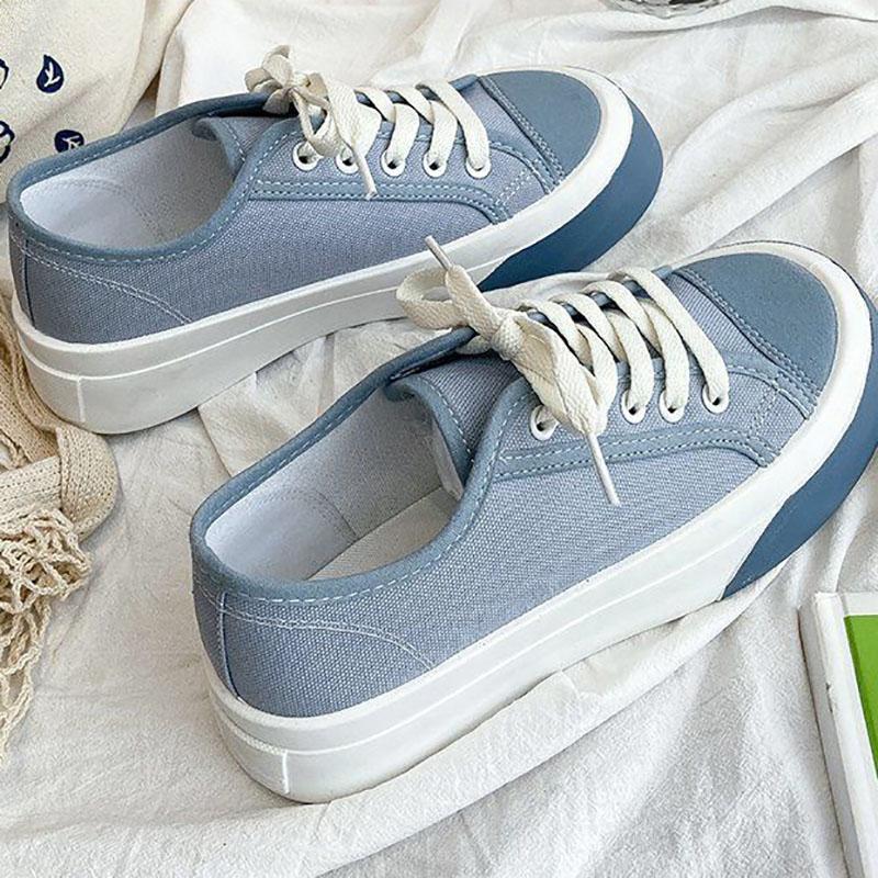 Zapatos de lona para mujer Tendencia japonesa primavera y verano Nicho Estilo  retro Zapatos blancos pequeños para mujer comprar a buen precio — entrega  gratuita, reseñas reales con fotos — Joom