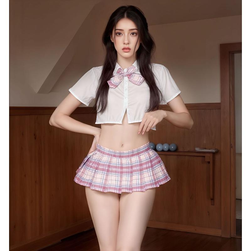 Female Sexy Campus JK Uniform College Seduction Pure Lust Pleated Skirt Sexy Lingerie