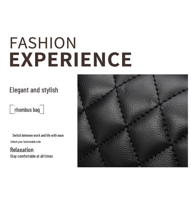 Classic Diamond Pattern Crossbody Bag - Small Fragrance Style Women's Texture Bag