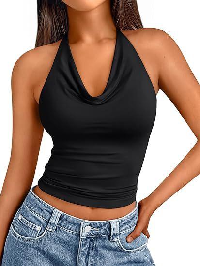 European and American fashion foreign style neck sleeveless sexy vest women's summer slim-fitting off-the-shoulder thin versatile top