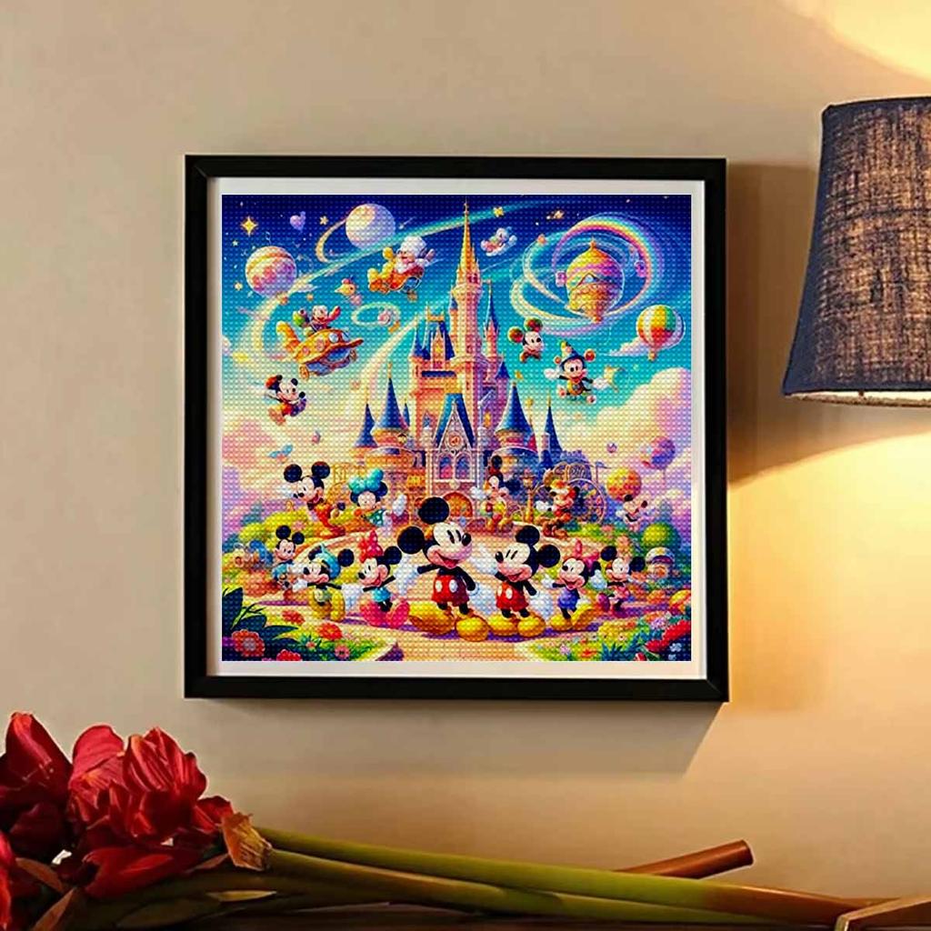 DIY Diamond Painting Round Diamond Mickey's Happy Family Full Diamond Mosaic Home Decoration Painting Cross Stitch Kit