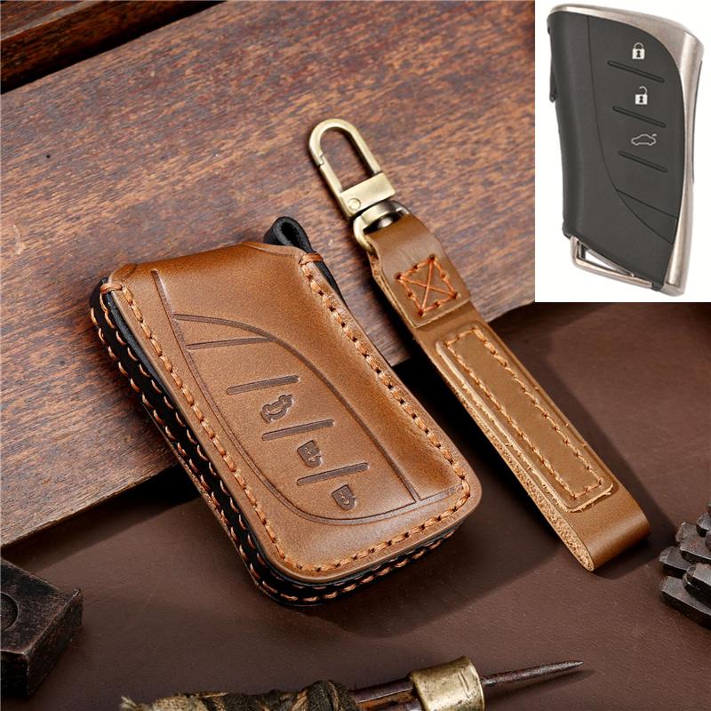 Leather Car Remote Key Cover For Lexus New ES200 ES300h LS500h NX350h NX400h RZ450e GX RX350h LX700h Key Case Holder Shell Chain