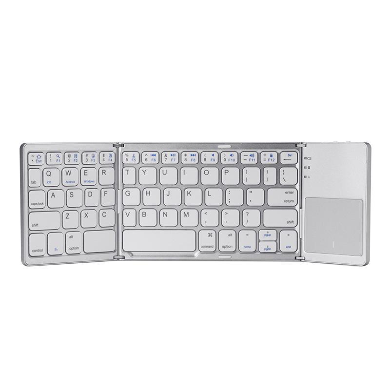 Ultra-Thin Tri-fold Bluetooth Keyboard with Touchpad for Phone/Computer