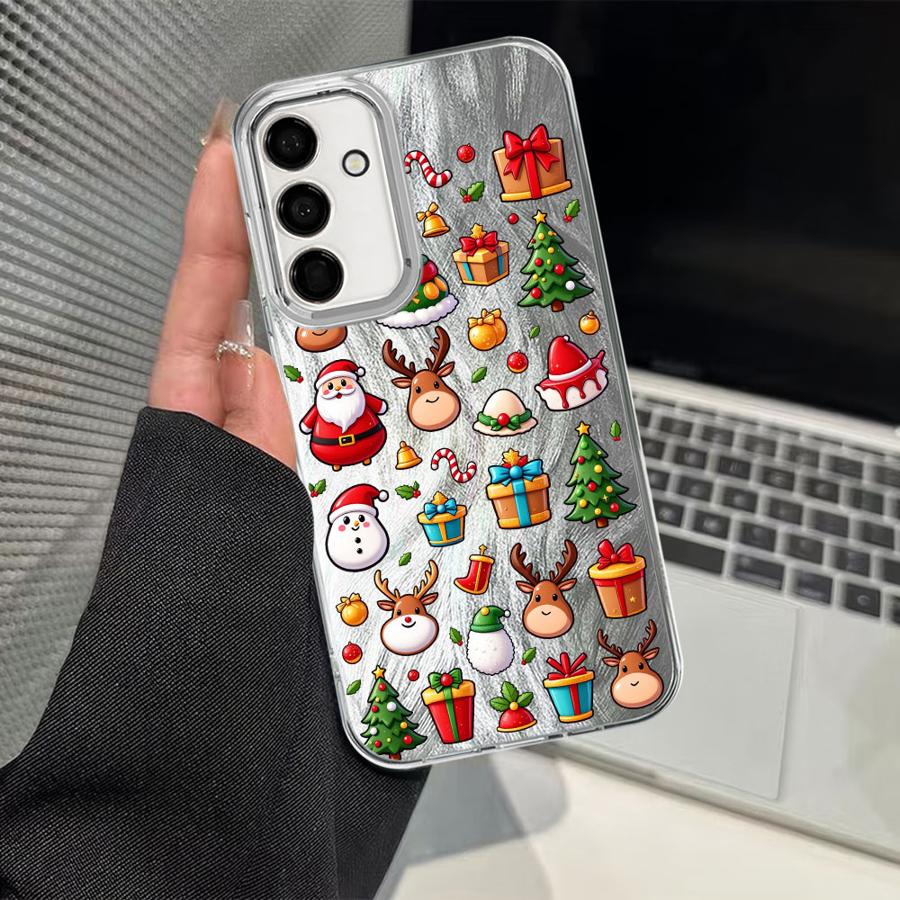 Case for Samsung Galaxy A26 A24 A13 A14 A35 A36 A55 A23 A33 A34 A51 A52 A15 A16 A21s Soft Cover Cartoon Christmas Tree Pattern