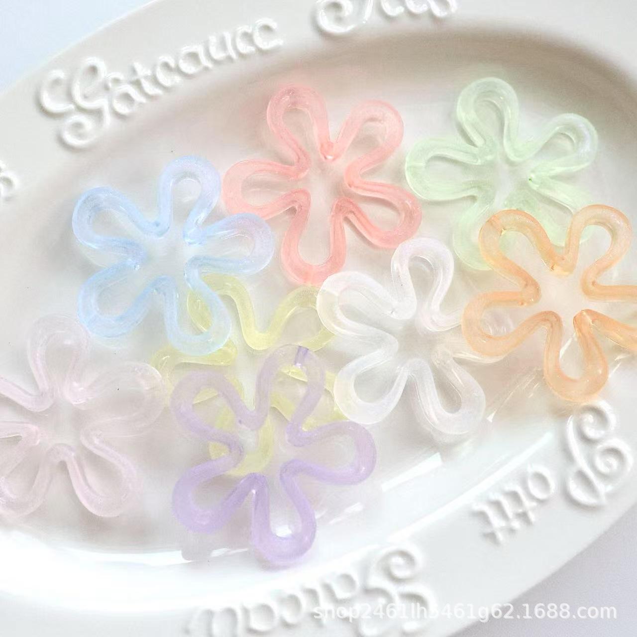 Colorful Glitter Five-Petal Flower Beaded Phone Chain  Bracelet Accessories