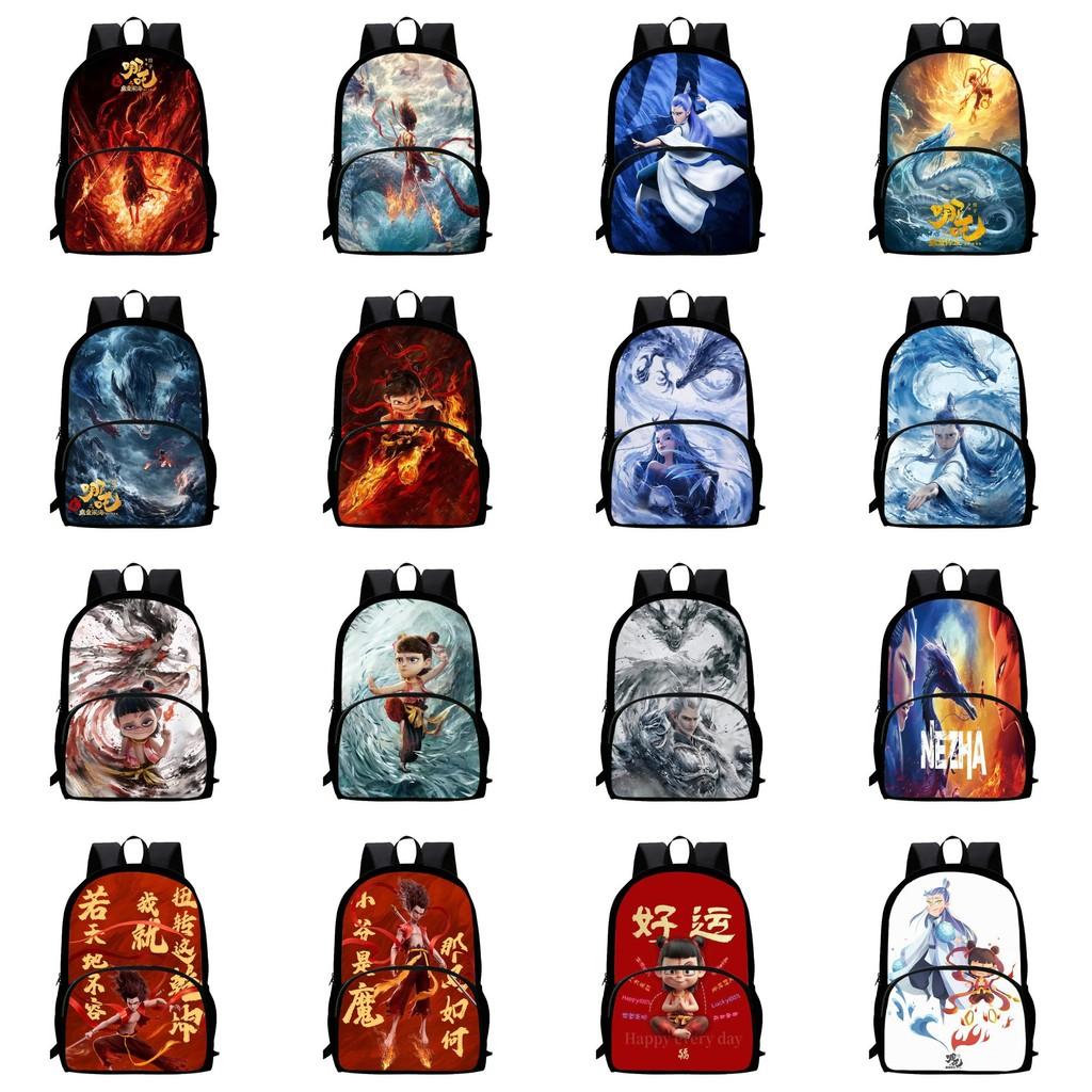 Durable Backpack Nezha Oxford Bookbag For School Use Large Capacity Gift Bag