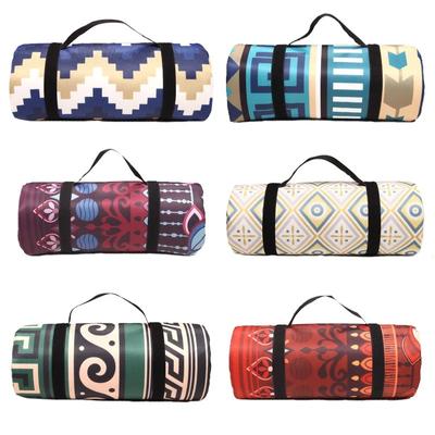 Waterproof Portable Camping Mat Retro Printed Outdoor Picnic Beach Blanket For Multiplayer Foldable Sleeping Hiking Mats