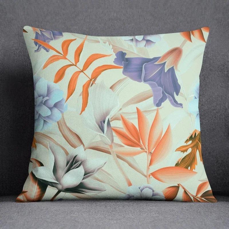 Tropical Flower Series Throw Pillow Decorative Pillow Bedroom Sofa Car Cushion Cover Pillowcase