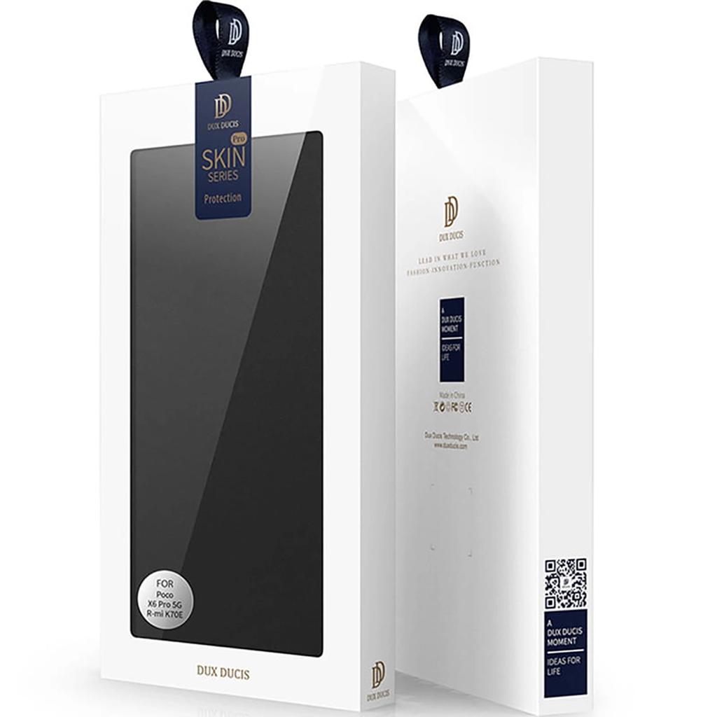 Etui Dux Ducis Skin Pro Na Xiaomi Poco X6 Pro 5G / Redmi K70E Z Klapką I Miejscem Na Kartę - Czarne