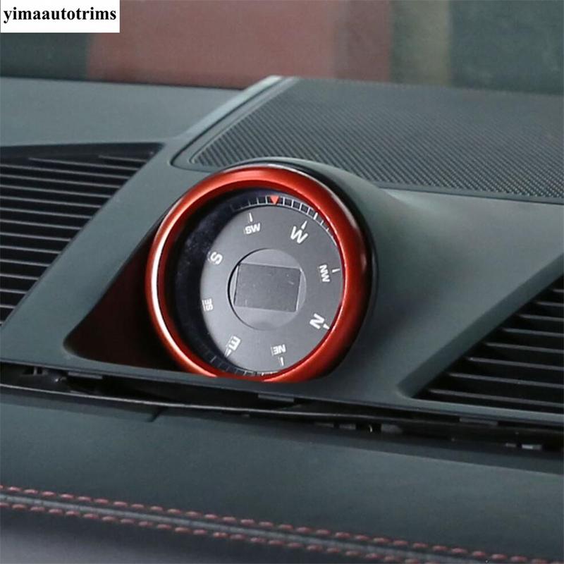 Dashboard Meter Stopwatch Ring Circle Cover Trim Red Accessories For Porsche Macan / 718 Cayman Boxster / Panamera 971 2014-