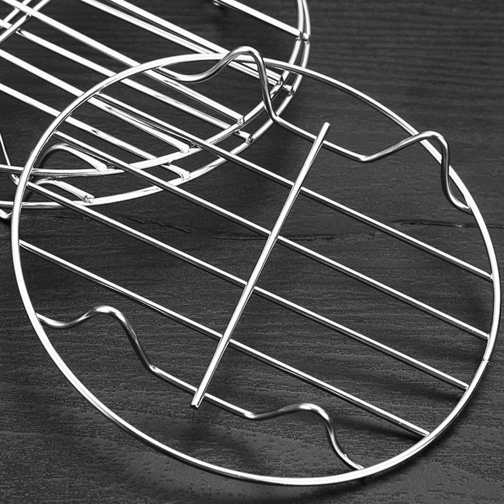 1pc Steel BBQ Rack Air Fryer Grill Pan Kitchen BBQ Roasting Baking Skewers Tray Replacement Tray Multifunctional Grill U6F7