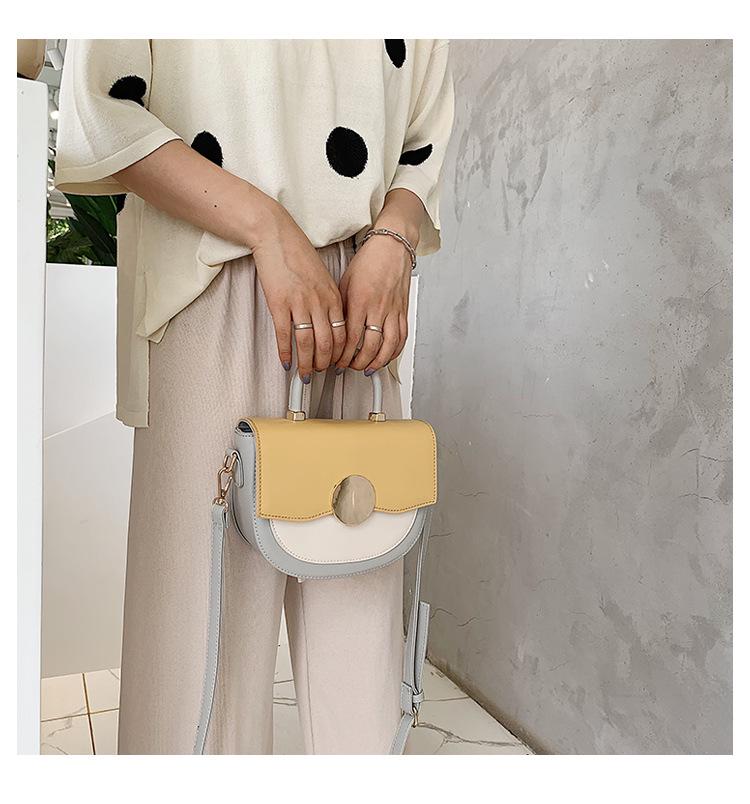 Контрастные цветные кожаные сумки через плечо для женщин 2020 дорожная сумка модная — фото 7