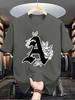 New Trendy Mens Personalized Letter Printed Breathable and Comfortable Round Neck Tshirt Summer Outdoor Casual High Street Top