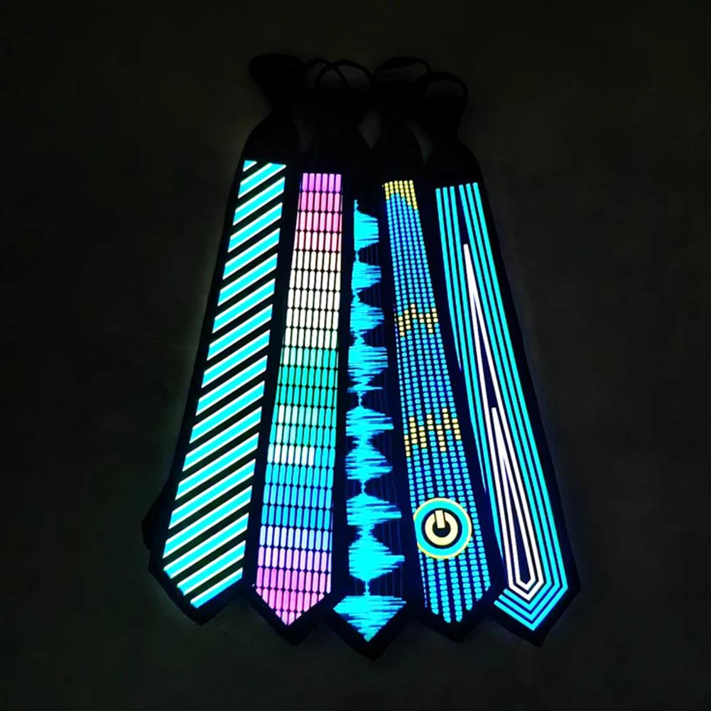 Sprachgesteuerte LED-Krawatte Leuchtende Krawatte mit Musik für Partys Festivals Wesentliche Partygeschenke
