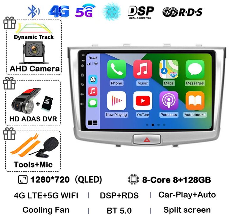 Android 14 Carplay Auto WIFI+4G For GREAT WALL Hover Haval H6 2016 2017 2018 Car Radio Multimedia Player Navigation Stereo GPS