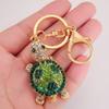 Zinc Zinc Alloy Rhinestones Turtle Keychain Mini Rhinestones Turtle Pendant Cartoon Turtle Keychain  Student