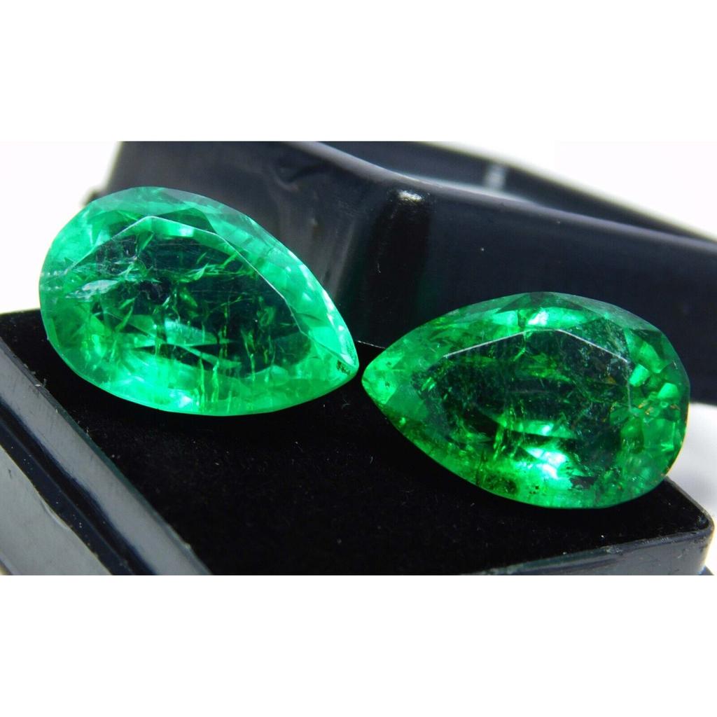 16.20 Ct Natural GREEN Emerald PEAR Cut Loose Gemstone CERTIFIED A-6425