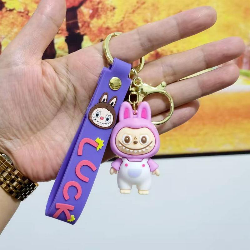 Colorful Cartoon Pvc Sheep Keychain Adorable Soft Keyring for Bags and Cars