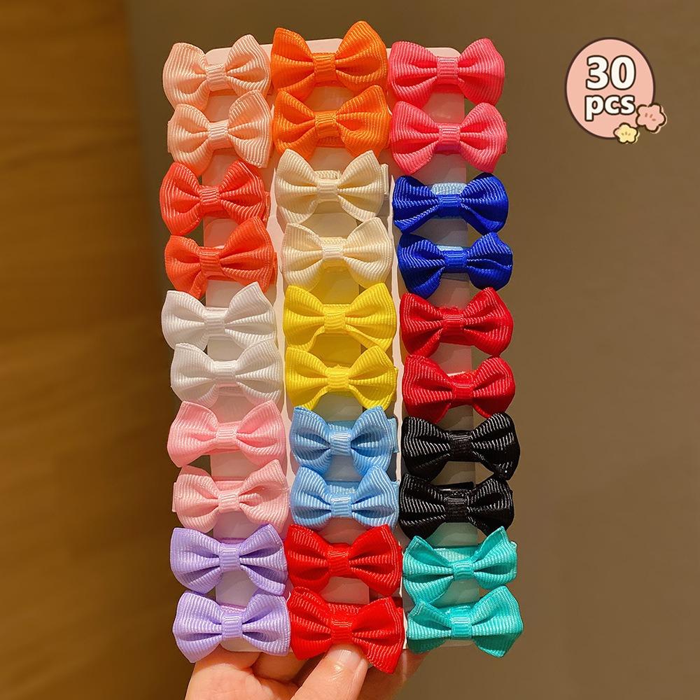 

No Damage Hairpins Set Colorful Bang Clips Cute Bow Hair Clips for Girls Kids 30Pcs