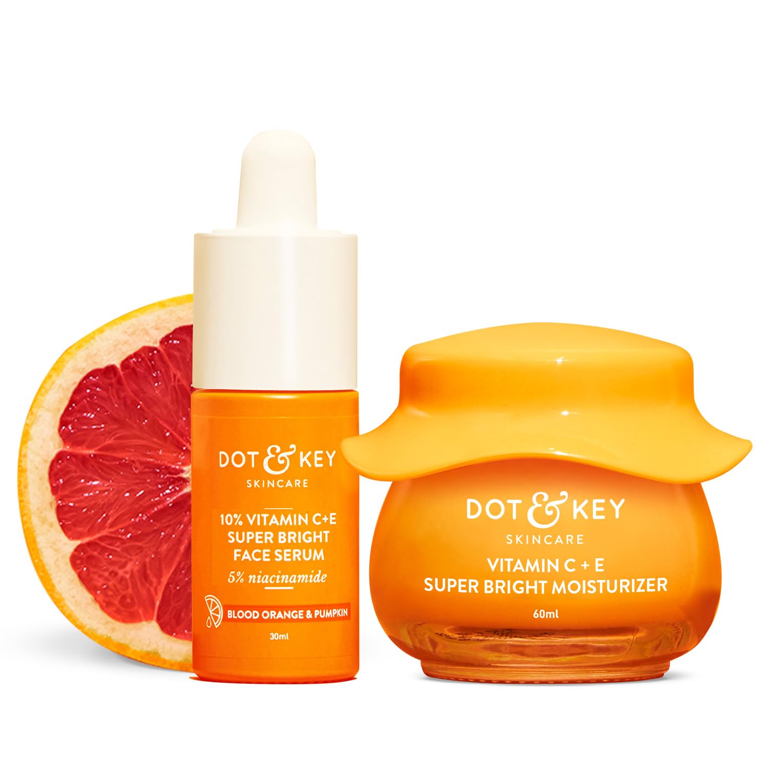 Dot & Key Vitamin C + E Superbright Skin Care Serum & Moisturizer Combo | Vitamin C Moisturizer 60ml & Vitamin C Face Serum 30ml | For Glowing Skin