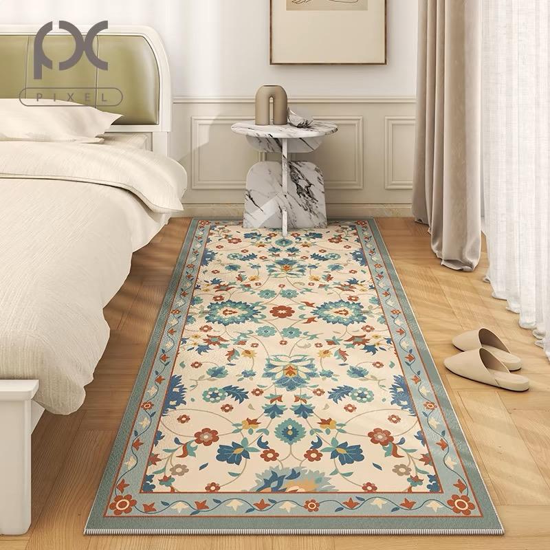 Classical Minimalist Style Loop Pile Carpet Living Room Bedroom Bedside Warm Floor Mat Anti-slip Washable and Quick