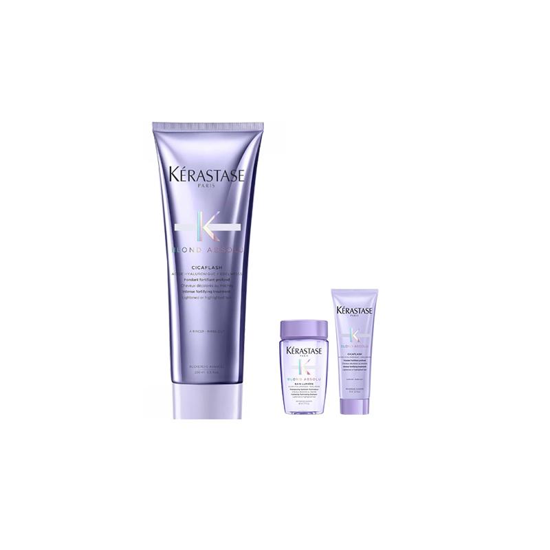 Набор осветляющая увлажняющая маска для волос Kerastase 250мл+80мл+75мл коричневый