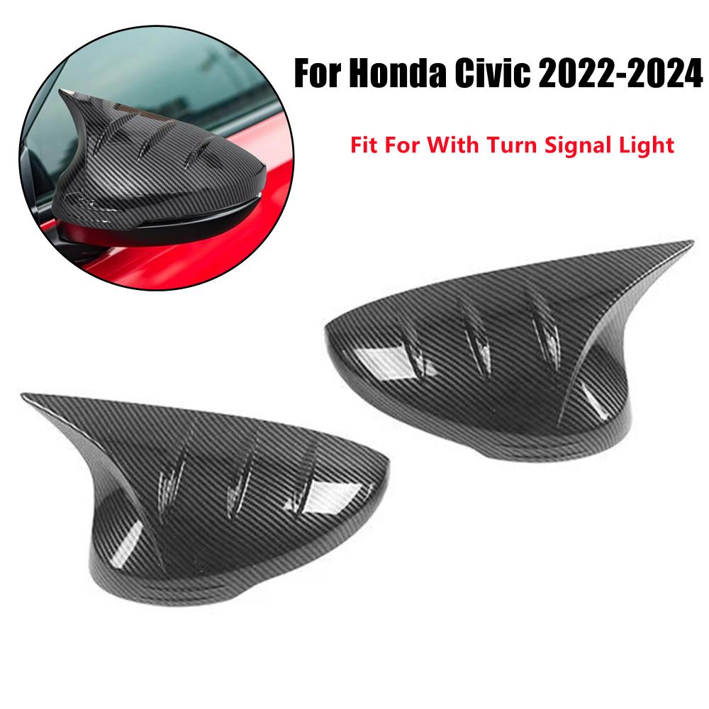 For Honda Civic 11th   2024 ABS Car Rearview Side Mirror Cover Wing Cap Exterior Door Housing Shell Sticker Trim