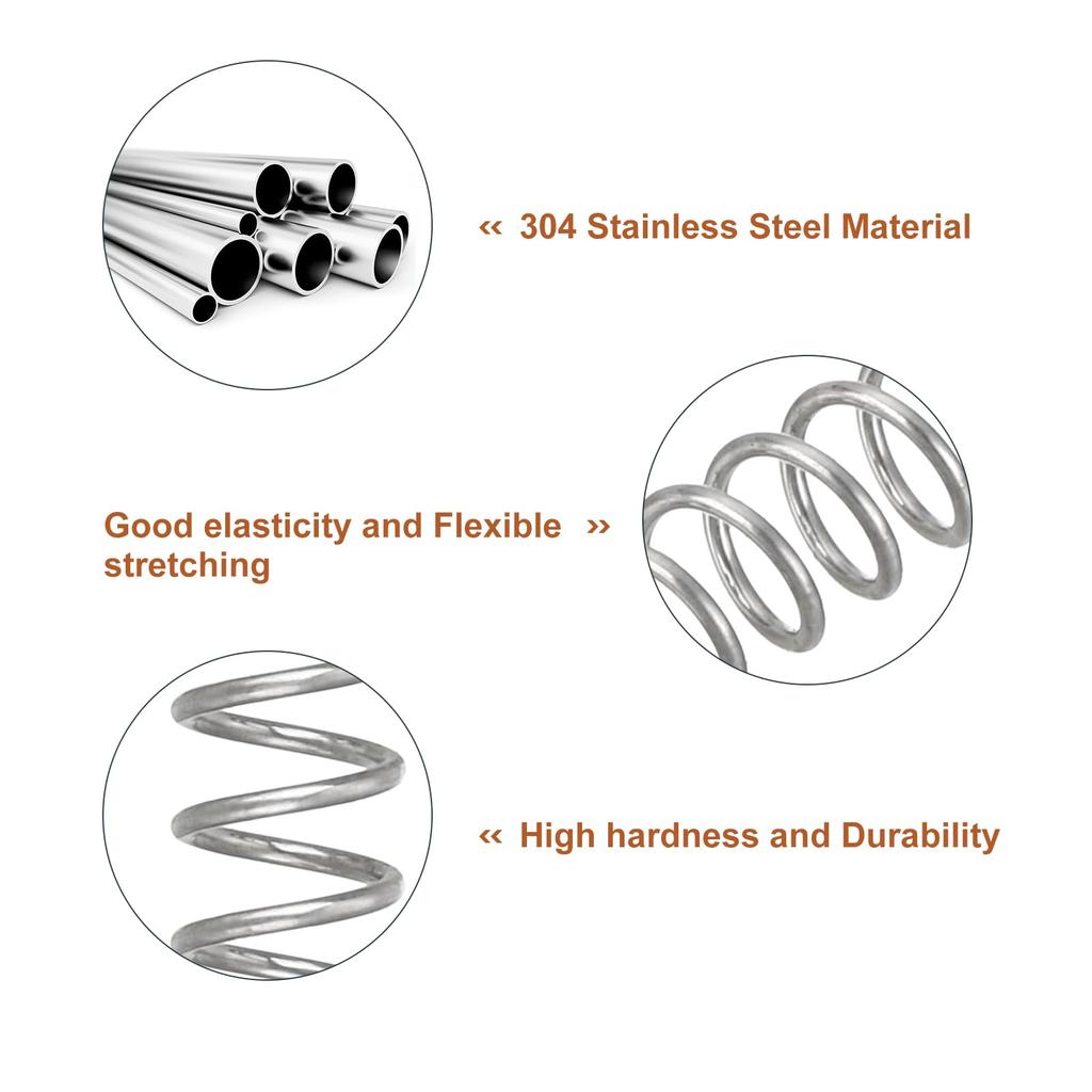uxcell Set of 5 Compression Springs, Wire Diameter 0.02 Inch (0.6 Mm), Outer Diameter