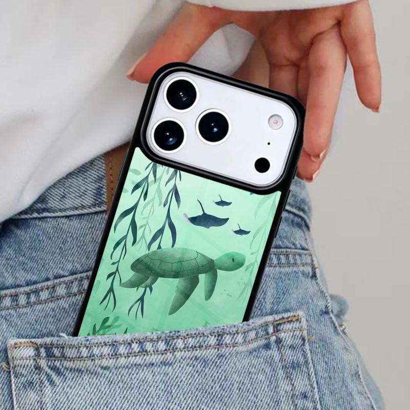 Cute Turtles Painted Phone Case for iPhone 16e 15 14 13 12 17 Pro Max Plus Air 17pro Cover Coque