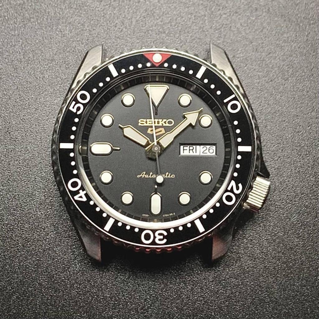 Used SEIKO 7S26-0020 SKX007 SBSA SRPD etc. Ceramic Flat Inner Bezel Black Red Point AfteRMarket Part for SEIKO MOD Custom
