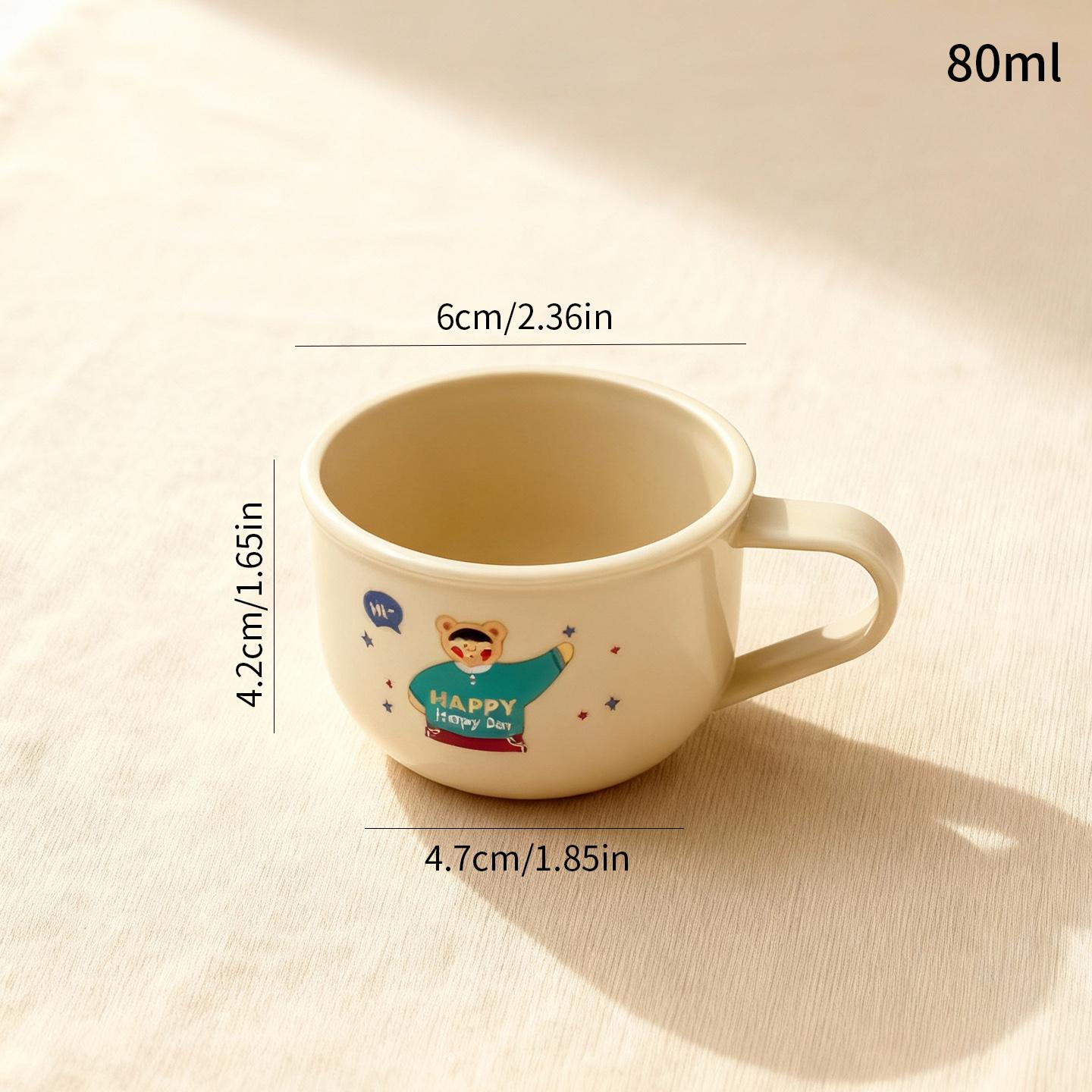 Plastic/304 Stainless Steel Kids Mug Thicked Durable Mini Water Cup With Handle Portable Cute Cartoon Children Drinking Cup  200ml