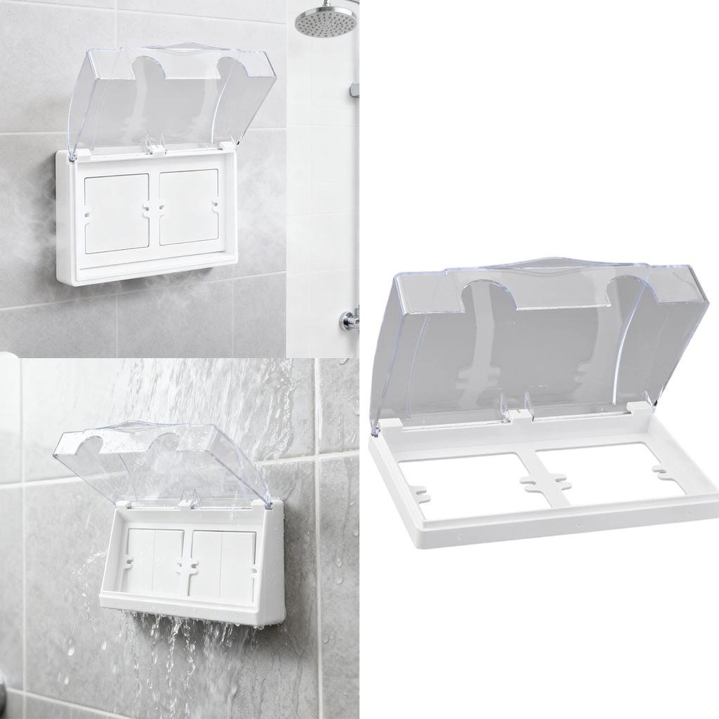 2 Gang Socket Waterproof Box 86 Type Wall Switches Cover Dustproof Box Plastic Electrical Outlet Cover Easy to Install