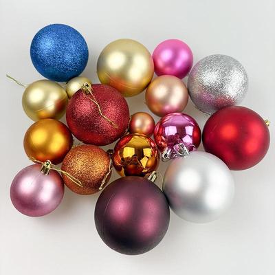 Decorazioni per l'Albero di Natale - Palline di Plastica Elettrolucidate da 4/6/8/10 cm, Decorazioni Colorate da Appendere