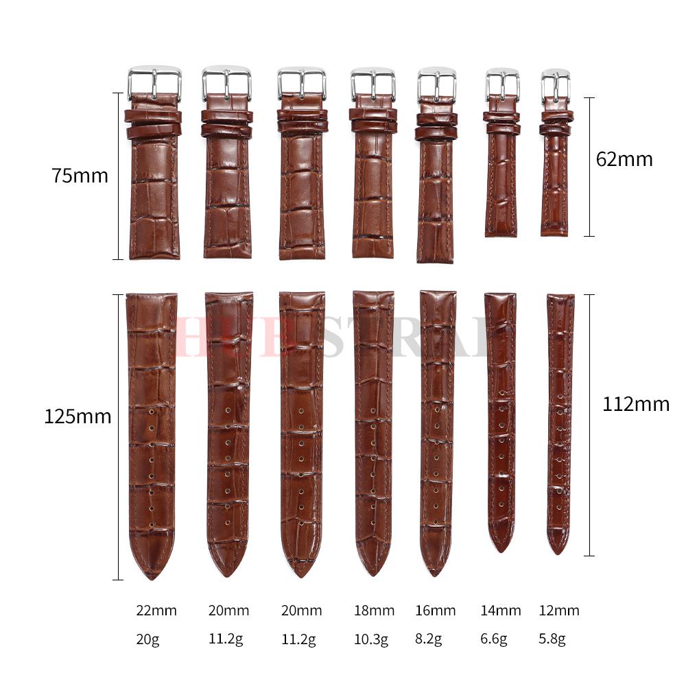 Universal Replacement Cowhide Watch Strap Leather Watchband for Seiko for Men Women 12mm 14mm 16mm 18mm 20mm 22mm 21mm Watchband