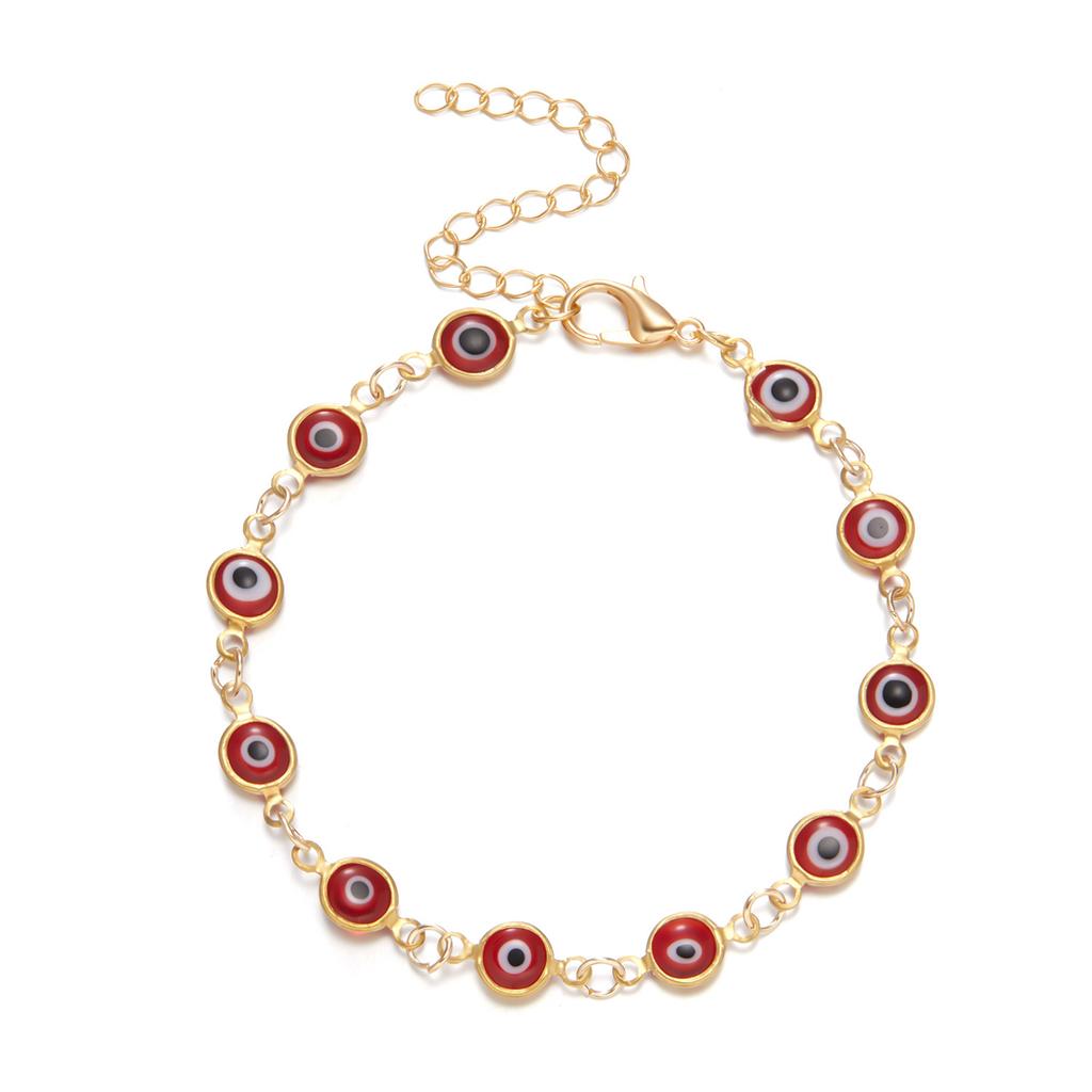 Simple Lucky Turkish Evil Eye Bracelet For Women Fashion Colorful Eye Adjustable Metal Chain Friendship Jewelry