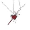 Collier pour Couple Pendentif Cœur et Rapière Chaîne de Clavicule en Alliage Cadeau Anniversaire Significatif Pour Lui Elle Saint-Valentin
