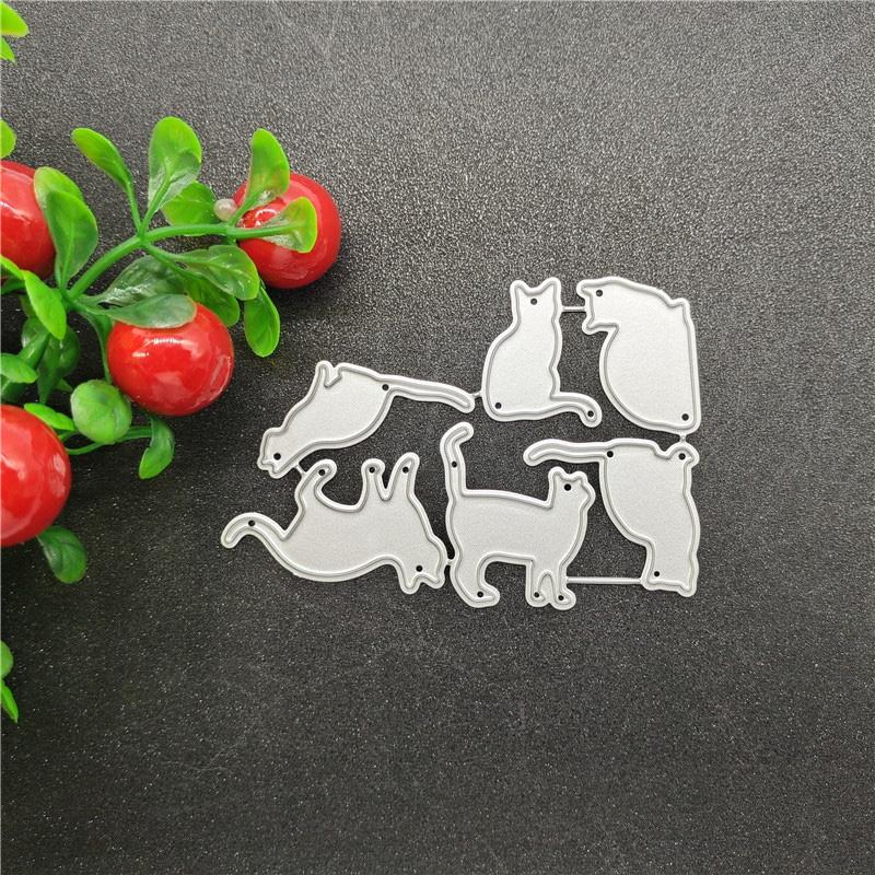Nouă pisici drăguțe model metal tăiat matrițe artizanat ștampile în relief pentru realizarea de carduri decor Scrapbooking șablon