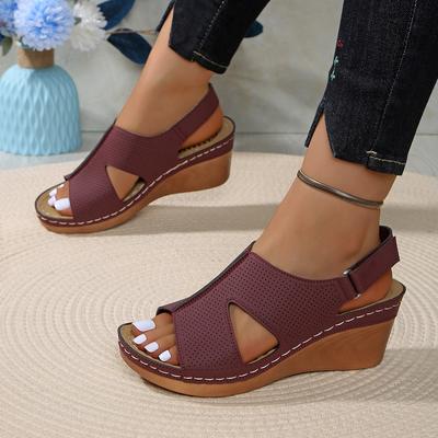 Damen Keilsandalen Schnalle Offene Zehenpartie Plateausandalen Damen 2025 Neu Outdoor Sommer Freizeitschuhe für Damen Sandalias De Mujer