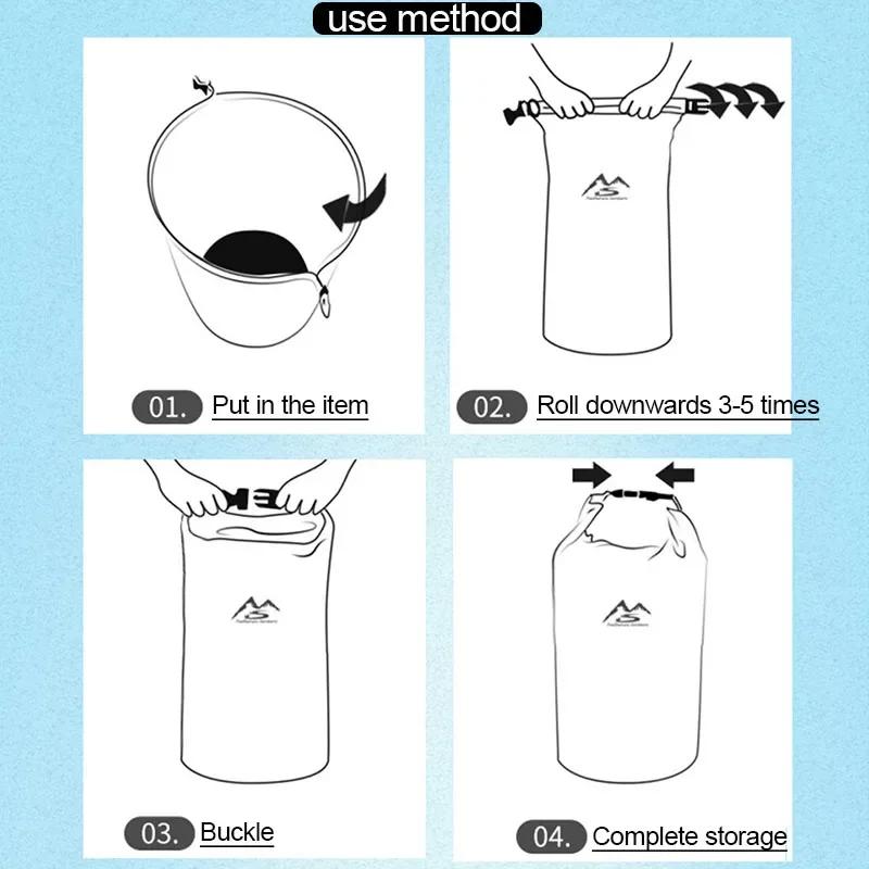 Waterproof Storage Drift Bag 5L10L20L40L70L High Capacity Waterproof Dry Bag Sack For Boating Fishing Rafting Trekking Swimming