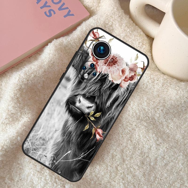 Cute Highland Cow Funda For Huawei P20 P30 P40 P60 Pro P Smart Nova 9 5T Honor Magic5 Lite X8 X9 a 50 70 Case