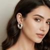 1 Pair Elegant Irregular Geometry Earrings Waterproof Silver Circle Ear Buckles  Girls