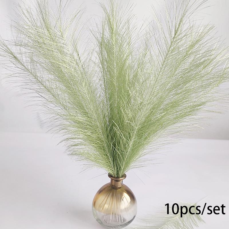10 st 35 cm fluffigt pampasgräs konstgjorda blommor falsk växt simulerad vass bukett boho bröllopsfest heminredning
