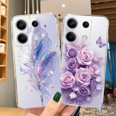 Butterfly Flower Case for iPhone Samsung A55 M34 S24 Xiaomi Redmi 13 Pro 14C Huawei Honor  Shockproof Phone Bumper TPU Anti-Scratch Clear Back Cover