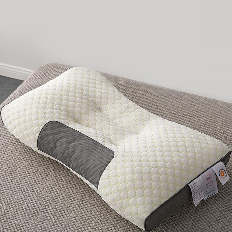 Deep Sleep High Neck Support Massage Pillow - Non-Collapsing, Ideal for Adults, Students, Dorms, and Hotels