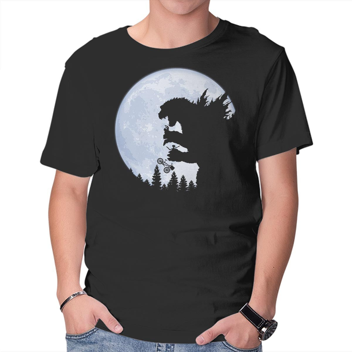 Unisex Crew Neck T-Shirt Shin Gojira Graphic Short Sleeve Casual Tee S