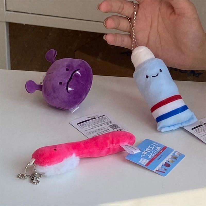 Tooth Cute Toothbrush Keychain Creative Tooth Care Inspired Virus Design Key Ring Accessory Key Bag Backpack Pendants Home Decor