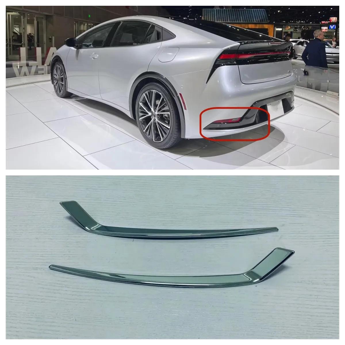 

For Toyota Prius 60 Series 2024 ABS Chrome Rear Bumper Fog Light Cover Front Foglight Lamp Trims Car Styling Accessories Rear 2pcs